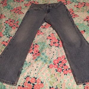 Express Low Rise Flair Jeans size 7/8 medium blue